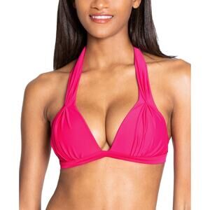 Rachel Roy Triangle Halter Bikini Top Size M Freesia Bright Pink New